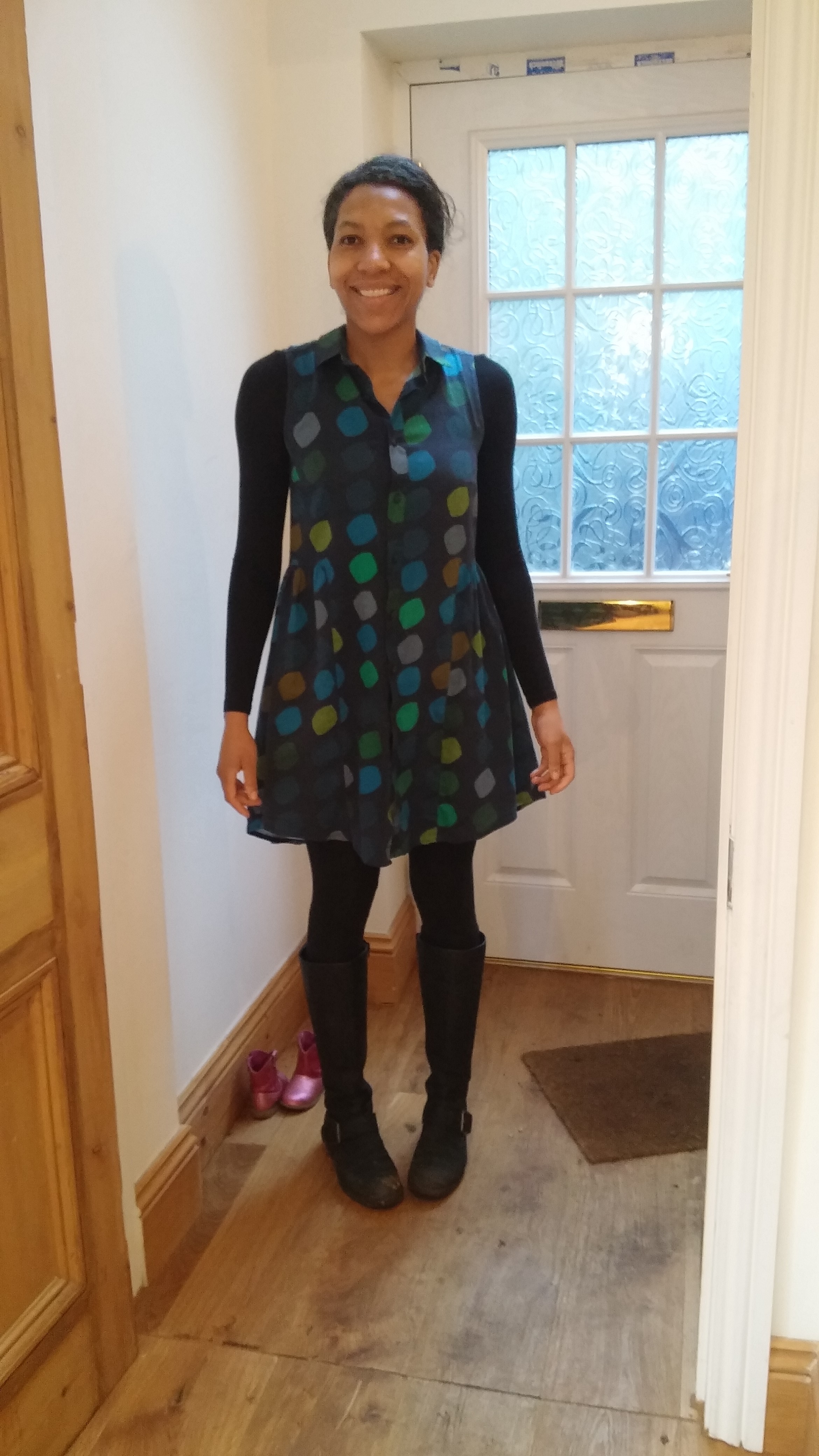 Grainline Studio Alder Shirtdress - styled as a winter outfit.